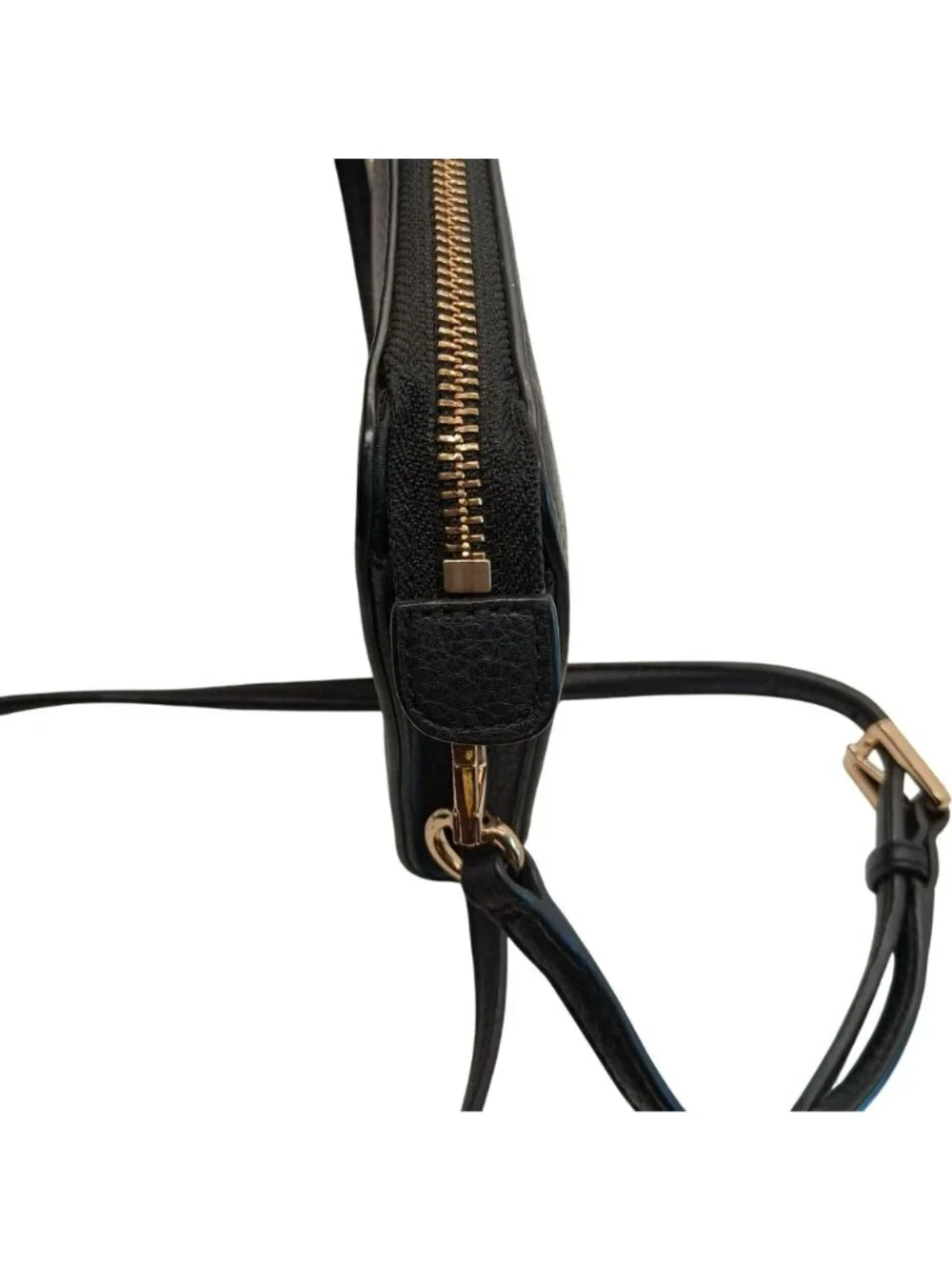 Tory Burch Black Leather Crossbody Bag Gold Hardware Adjustable Strap 9